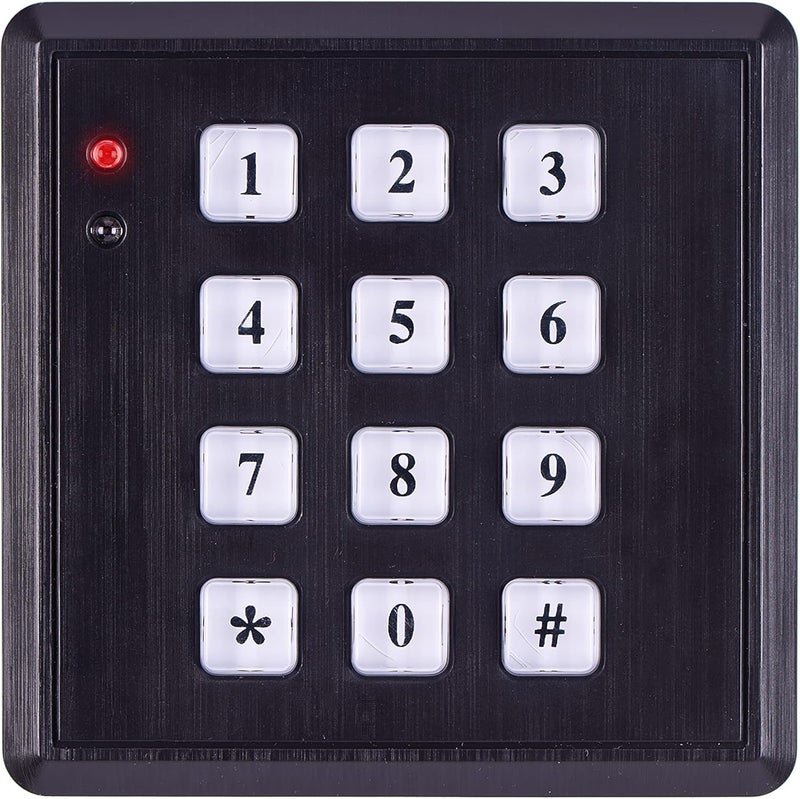 sabre Fake Security Keypad with Green Light Up, Low Light Sensor, Red LED Flash, Weatherproof, Realistic Design - Black - Image 1